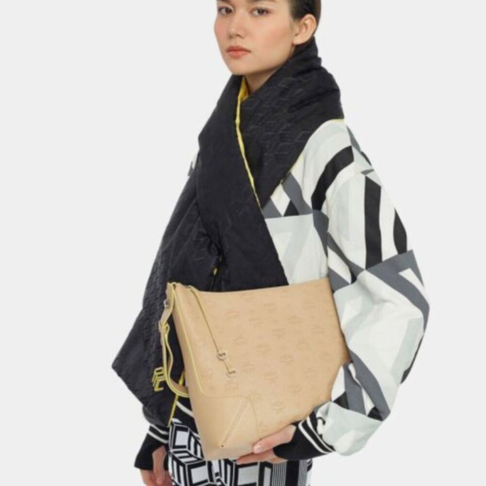 MCM Klara Medium Monogram Leather Hobo Bag